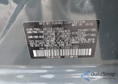 2024 Subaru Crosstrek Premium from USA, damaged, VIN JF2GUADC3R8881550